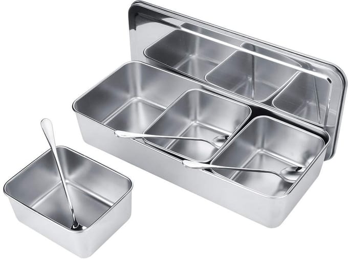 Specerijendoos - 8 Vakken - Grote Capaciteit - Multifunctioneel - Keukenaccessoire - Organiseren - Koken - RVS