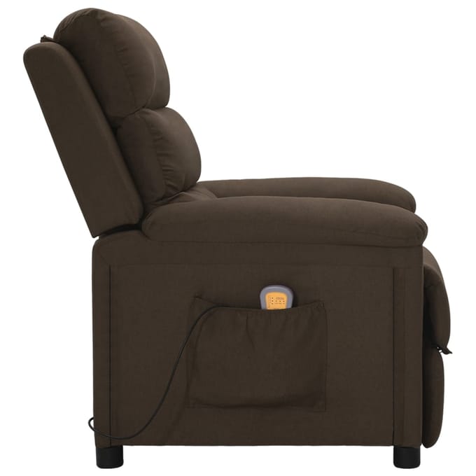 vidaXL Massagestoel stof donkerbruin