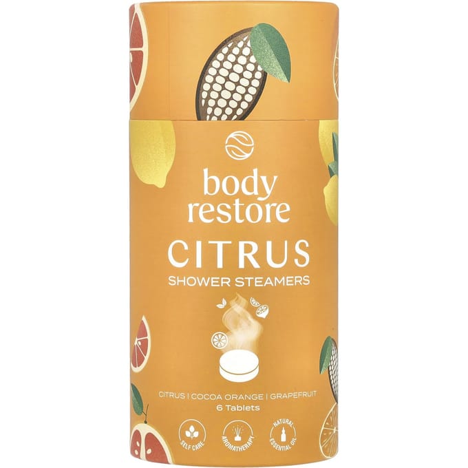 Shower Steamers Citrus Mix 6-pack - Body Restore - Douche Tabletten met Etherische Oliën - Aromatherapie Douche - Wellness Cadeau