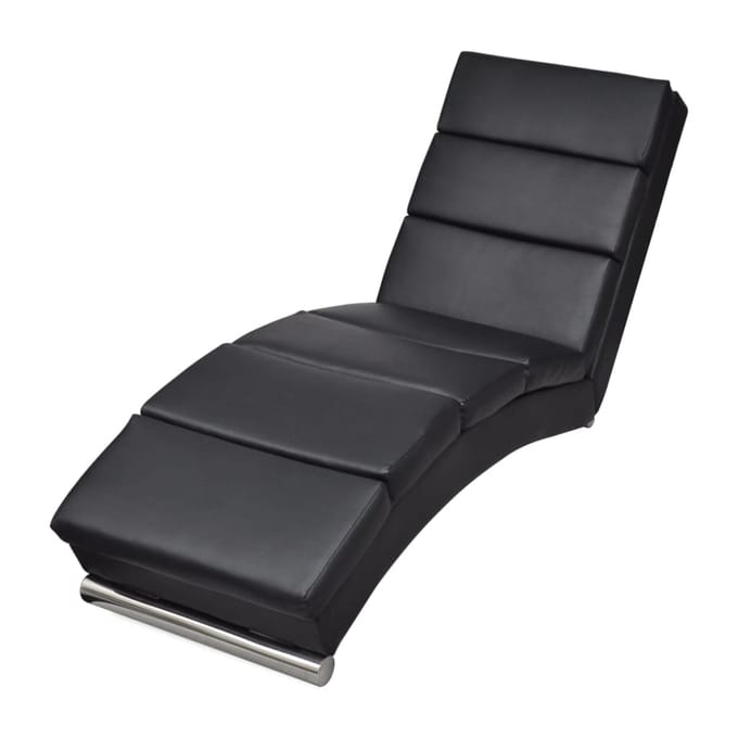 vidaXL - Chaise - longue - kunstleer - zwart