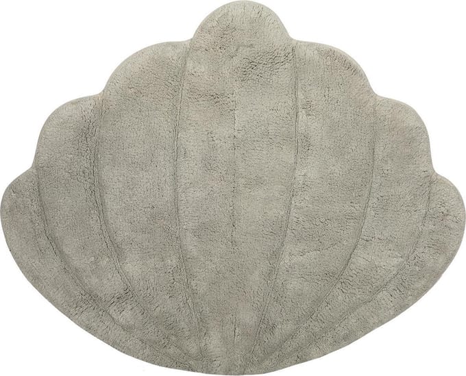 Thats mine vloerkleed schelp licht grijs - Large - 96 x 110 cm - 100% Bio katoen