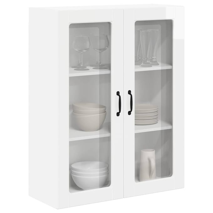 vidaXL - Wandglas - Kasten - LUCCA - Hoogglans - Wit - 80 - x - 31 - x - 100 - cm