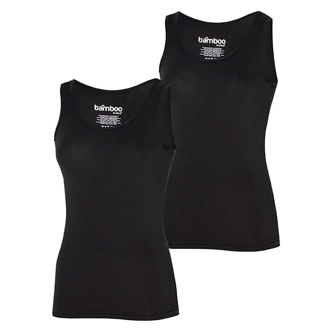 Bamboe hemd dames - Zwart - 2-Pak - L