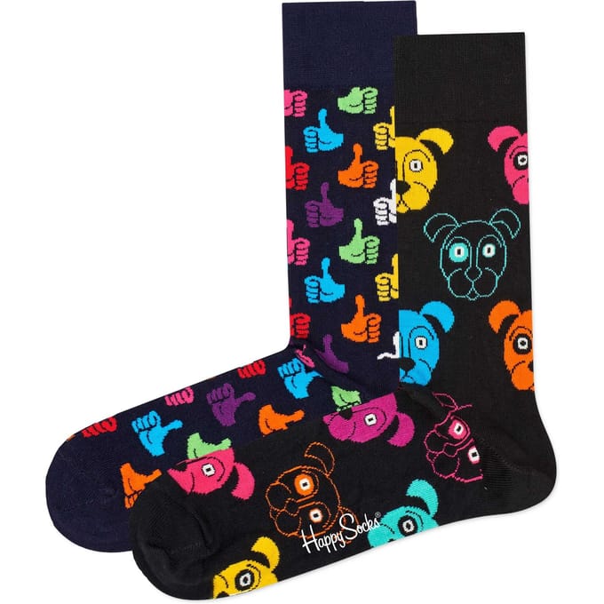 Happy Socks Dames Heren Sokken Classic Dog Socks 2-Pack - Maat 41-46