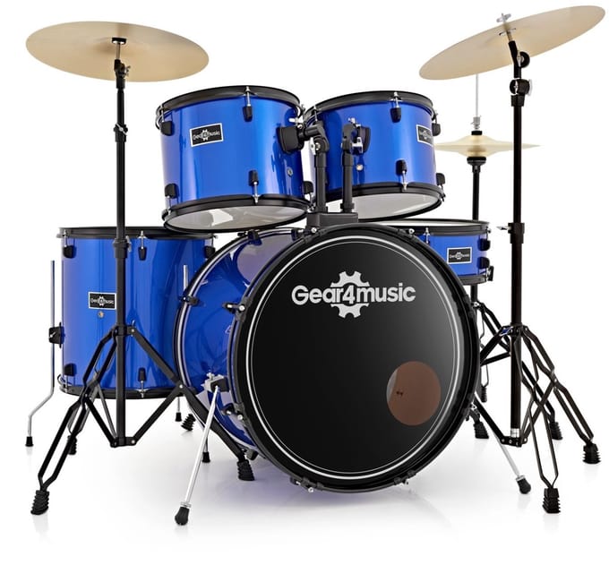 BDK-1plus Fullsize Beginnersdrumstel van Gear4music, Blauw