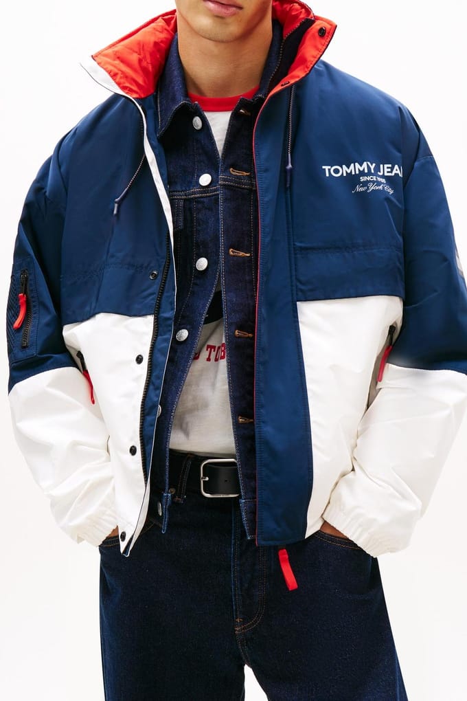 Tommy Hilfiger Colorblock Windbreaker Dark Night Navy/multi Größe: S | Bomberjacken Outlet | Herren | Schwarz