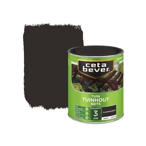 Cetabever - Tuinbeits Tuinhout Dekkend - Klassiek Bruin - 750 Ml