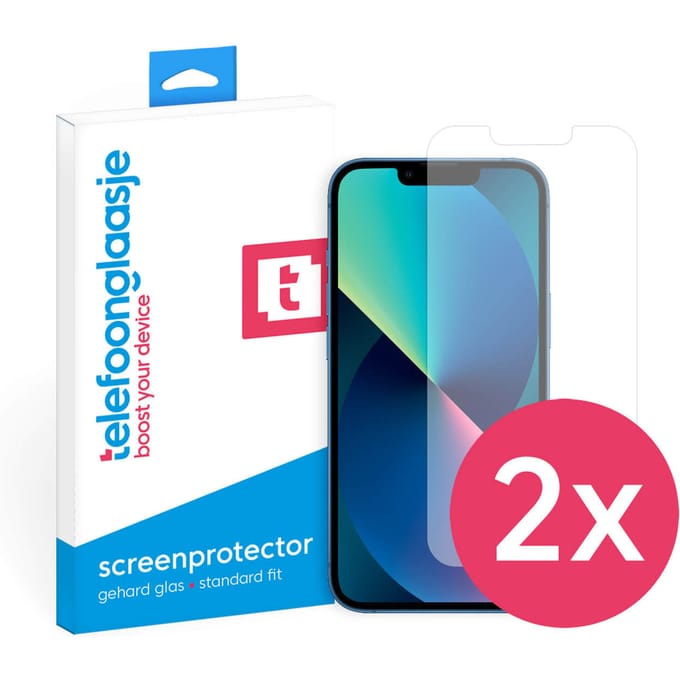 DuoPack: iPhone 13 screenprotector gehard glas