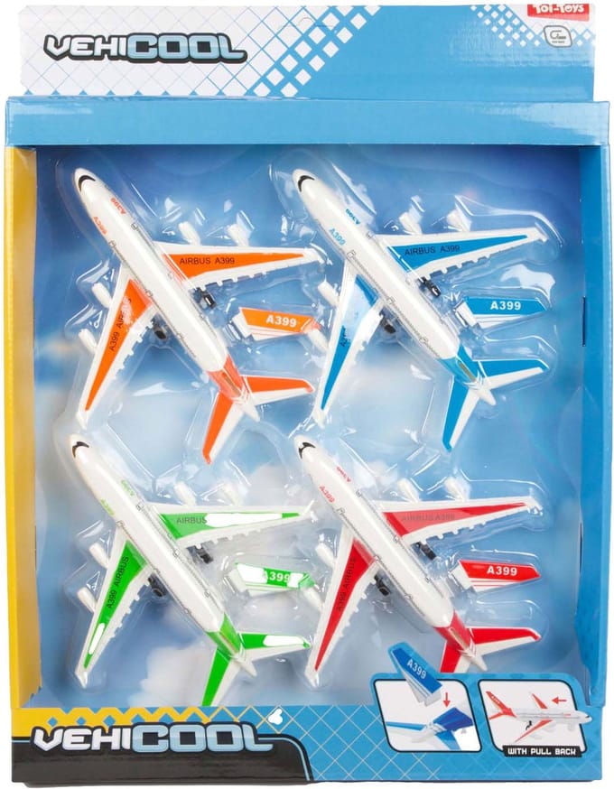 Toi-Toys - Vehicool Pull Back Airplanes 4pcs.