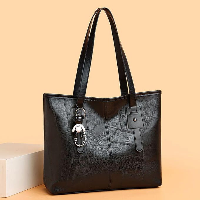 Dames Handtas Splicing Tote Bag Casual Schoudertas Grote Capaciteit Veelzijdige Commuter Handtas 33*12*28cm