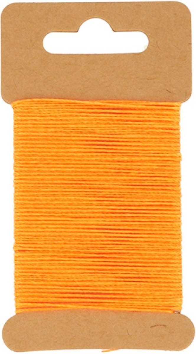 Fluorescerend oranje gewaxt draad 10 m - Artemio