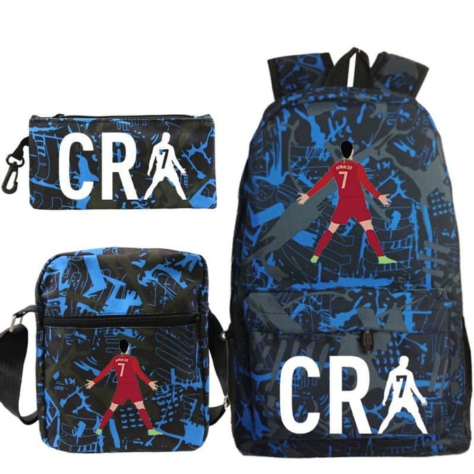 C Ronaldo schooltas + kleine schoudertas + etui drie-delige rugzak School bag 3-piece set