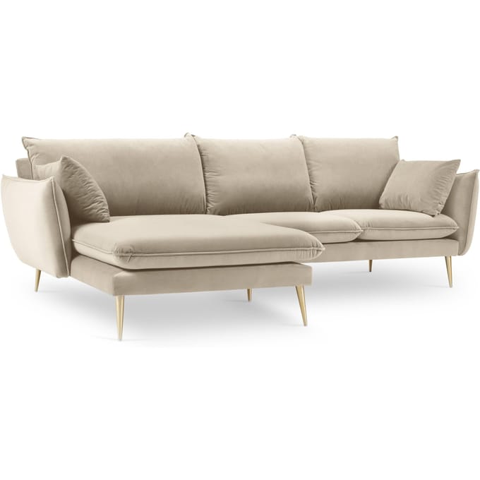 3.5-zitshoekbank Elio links velvet | Milo Casa