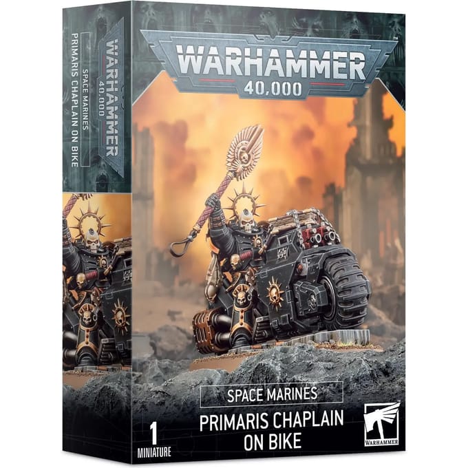 33-delig beeldje Games Workshop Warhammer 40k - Space Marine Primaris Chapelain à Moto