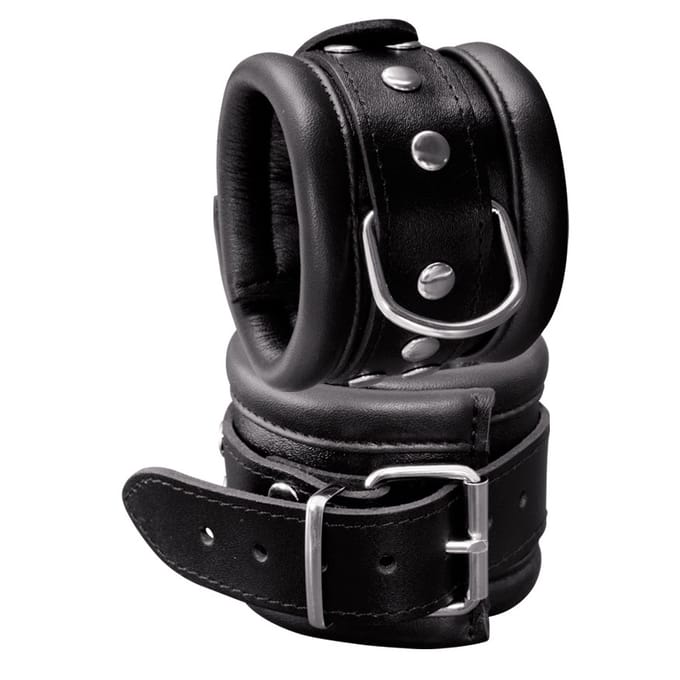XX-Dreamtoys - Gevoerde Extra Brede Lederen Handboeien