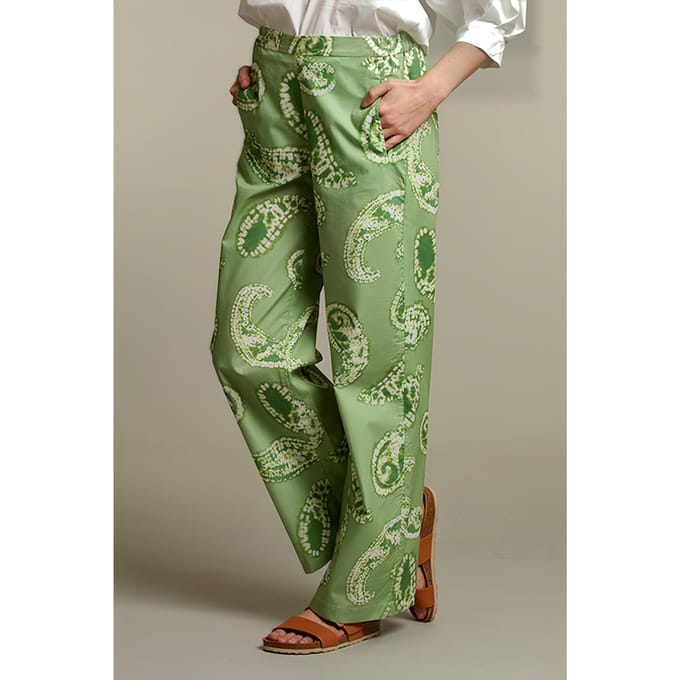 River Woods Green Paisley Pants Größe: 38 | Ausgestellte Hosen Outlet | Damen | Grün