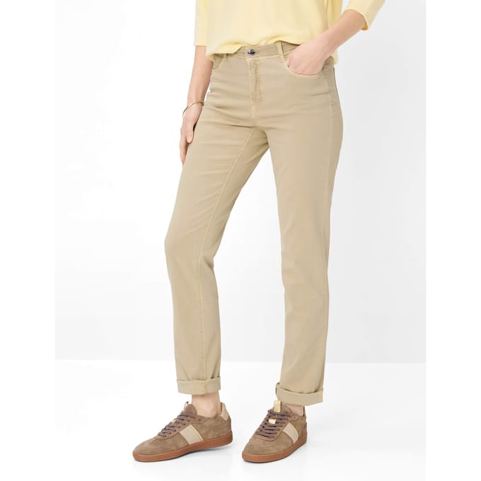 Brax Dames Jeans  Style CAROLA SANDSHELL, beige, maat 42K