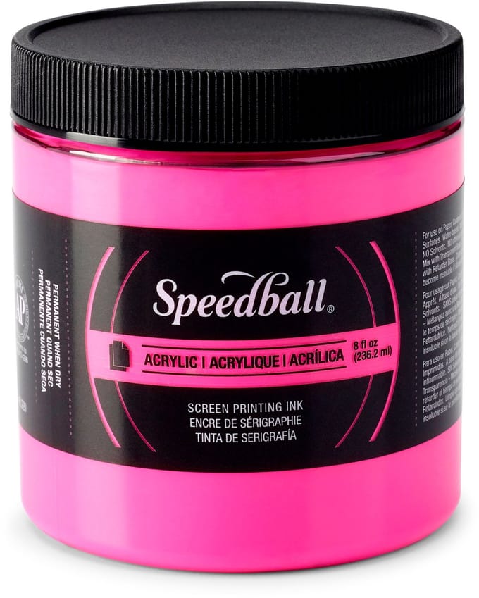 Acrylic ink fluo magenta screen printing - Speedball