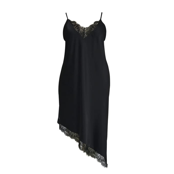 Asymmetrische Satijnen Spaghetti-jurk Dames Mat Fashion