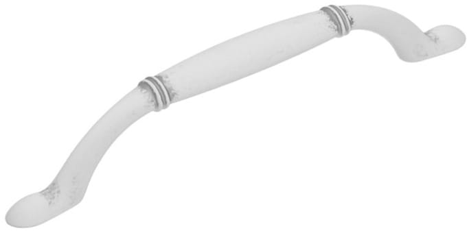 Gamet UR49 - Meubelknop - Wit met Zilveren Effect - 128mm