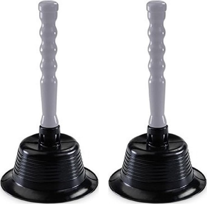 Hega Hogar Ontstopper - 2x - plopper - gootsteen/toilet - 15 x 27 cm