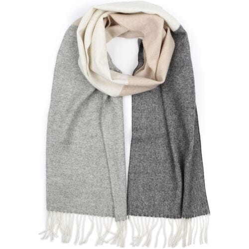 Profuomo Sjaal Lamswol Grijs Beige - Maat - Heren