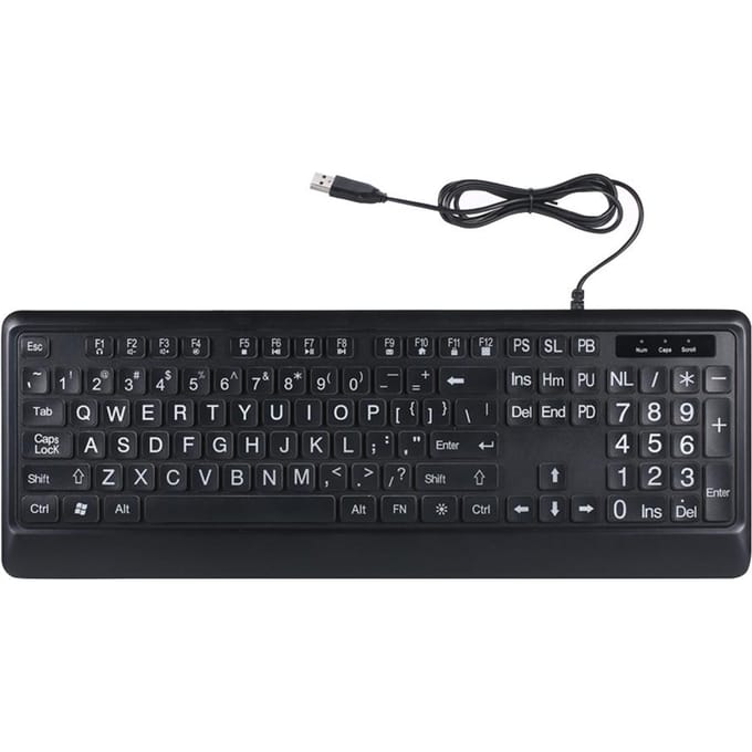 USB-interface Grootletter Toetsenbord met achtergrondverlichting