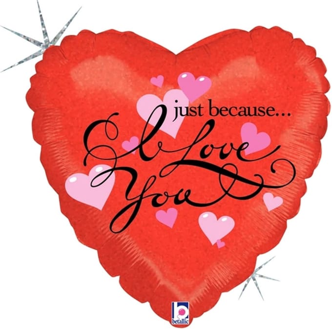 Oaktree - Folieballon hart Just Because i Love you