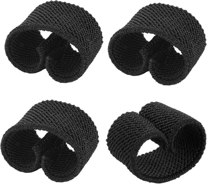 4x Brede Zwarte Elastische Banden - Sterk & Flexibel Spanband Set