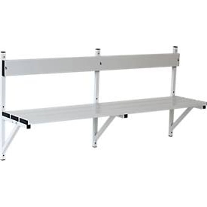 Wandbank, aluminium/rvs, L 2000 mm