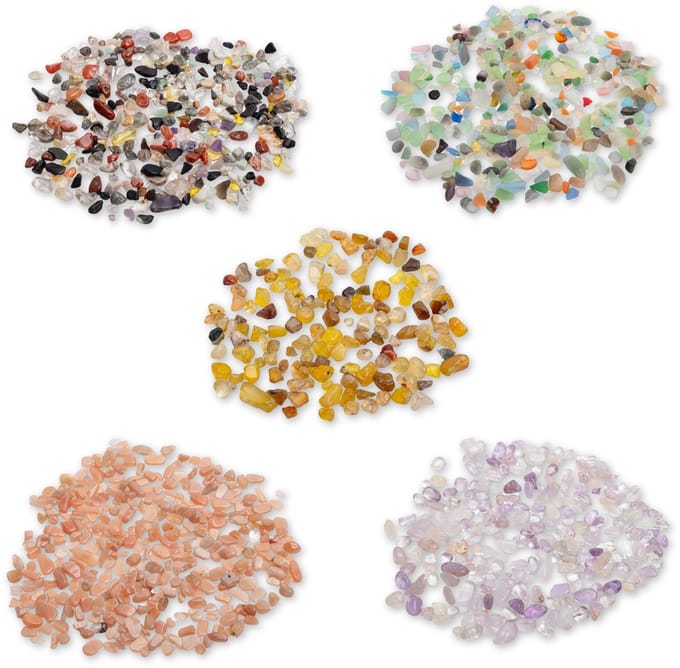 TopWosk Zestaw - Decoratieve Stenen - 5-7 mm - 5x50g - Natuurlijk