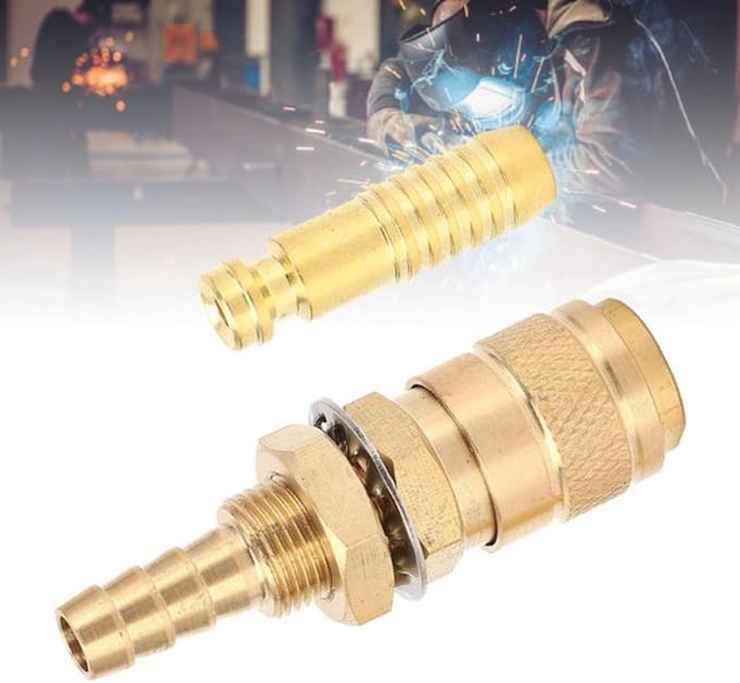 Allecto - Watergekoelde Gasadapter - Messing Snelkoppeling