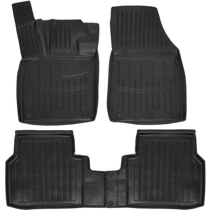 Tapis de sol - SCOUTT - Volkswagen ID.4 - Caoutchouc Premium - Sur mesure - Noir noir