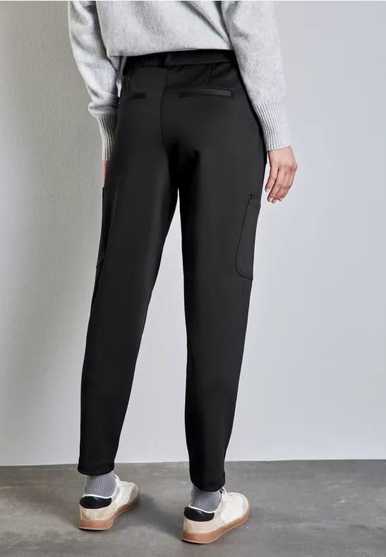 Jersey keperstof cargo broek