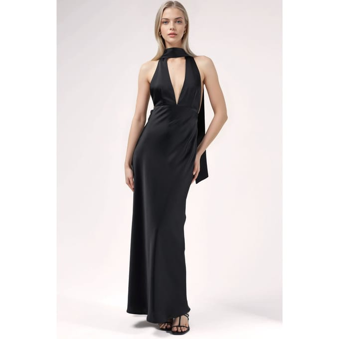 V-hals Bodycon Maxi-jurk