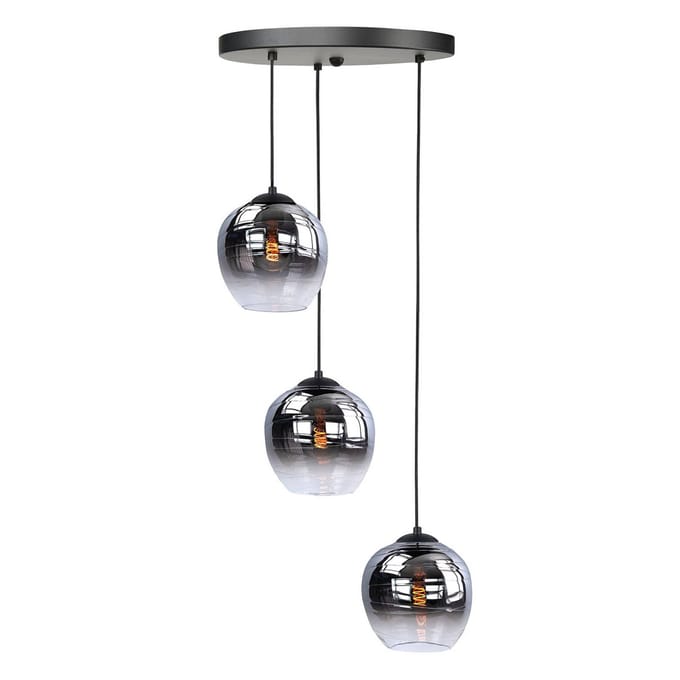 HighLight Hanglamp Fantasy, 3-lamps, zwart