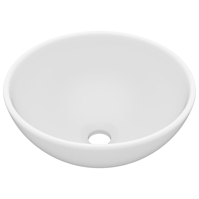 vidaXL - Wastafel - rond - 32,5x14 - cm - keramiek - matwit