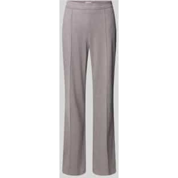 Flared stoffen broek met vaste persplooien