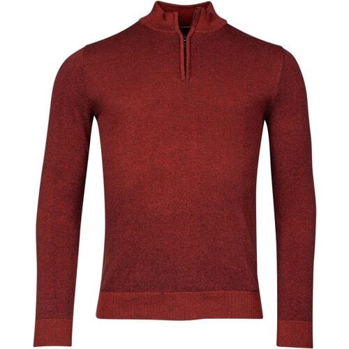 Baileys Trui Half Zip Allover Plated 2-Tone Jacquard Stone Red / male