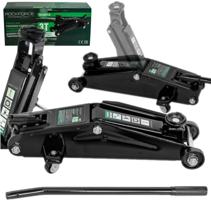 Rockforce RF-T830013 - Hydraulische Autokrik - 3 Ton - 135-380 mm - Zware Constructie