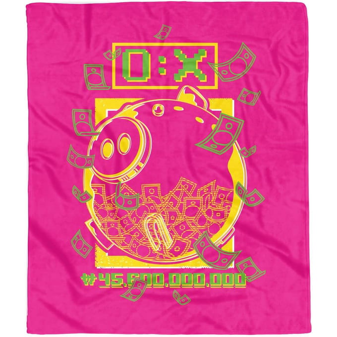 Squid Game Piggy Bank Fleece Blanket - L