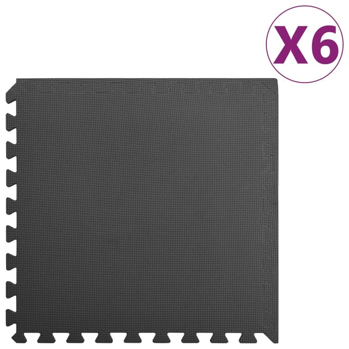 vidaXL - Vloermatten - 6 - st - 2,16 - ㎡ - EVA-schuim - zwart