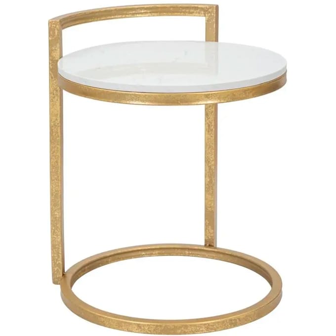 Salontafel met een tafelblad van imitatiemarmer, Ø 40 cm