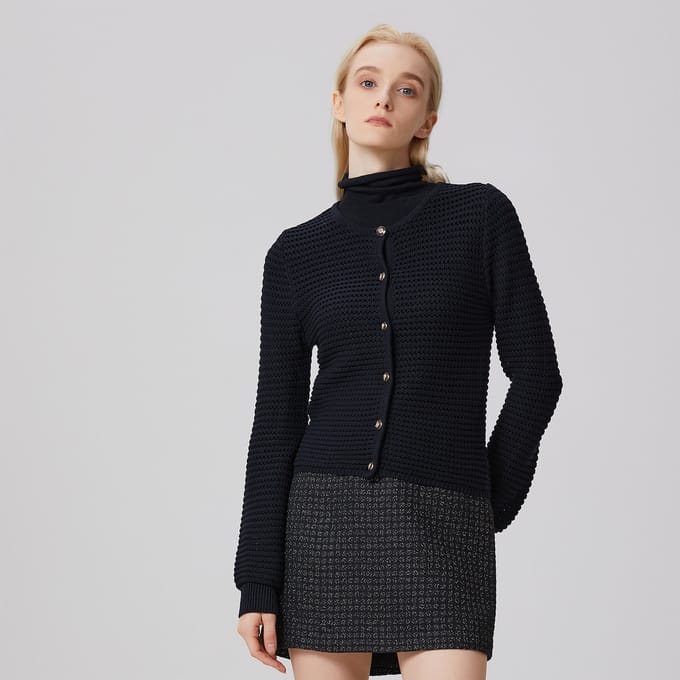 Gebreid vest met textuur