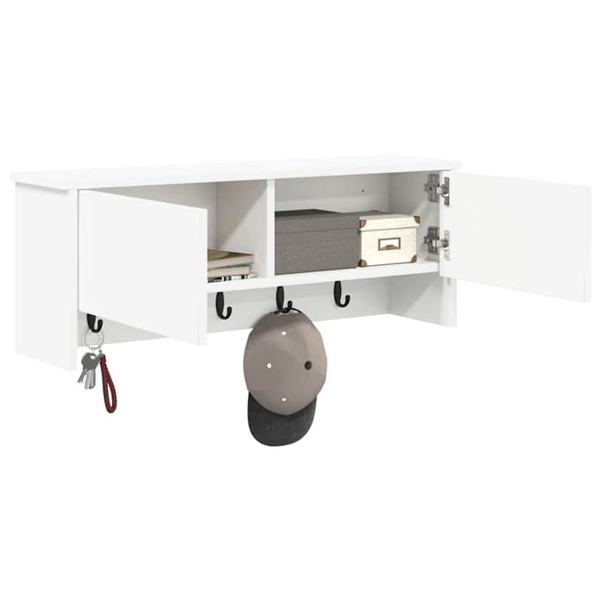 vidaXL - Wandgemonteerde - kapstok - Muurmontage - Wit - 80 - x - 20 - x - 30 - cm