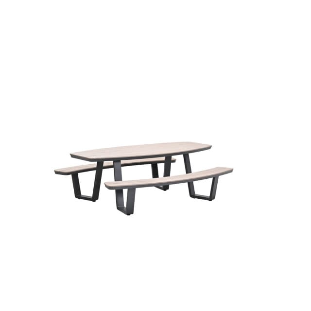 Garden Impressions Sarria picknick set ovaal 220 x 193 - donker grijs