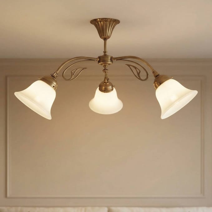 Berliner Messinglampen Plafondlamp HERTHA van messing