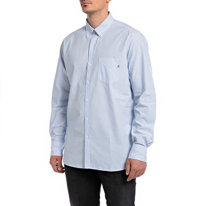 Replay M4126.000.52704 Overhemd Met Lange Mouwen Blauw M Man