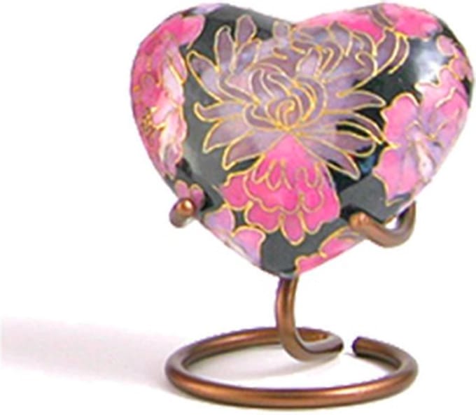 Bloemen Cloisonné Hartjes Urn - Urn - Urn voor as - Urn Hond - Urn Kat - Urn Deelbewaring - Mini Urn - Kunstobject - 50 ml