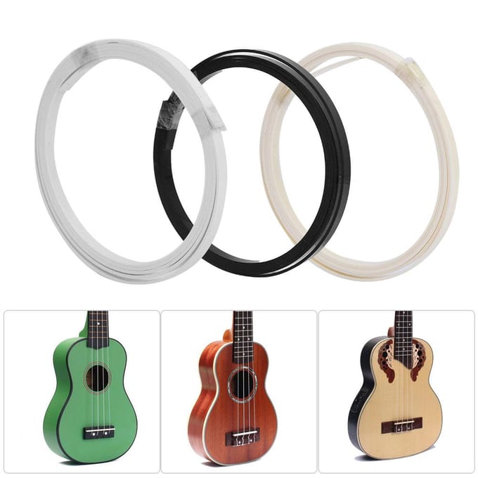 3 Stuks Purfling ABS Kunststof Gitaar Binding Strip Decoratieve Gitaar Strip 1610x5x1.5mm white